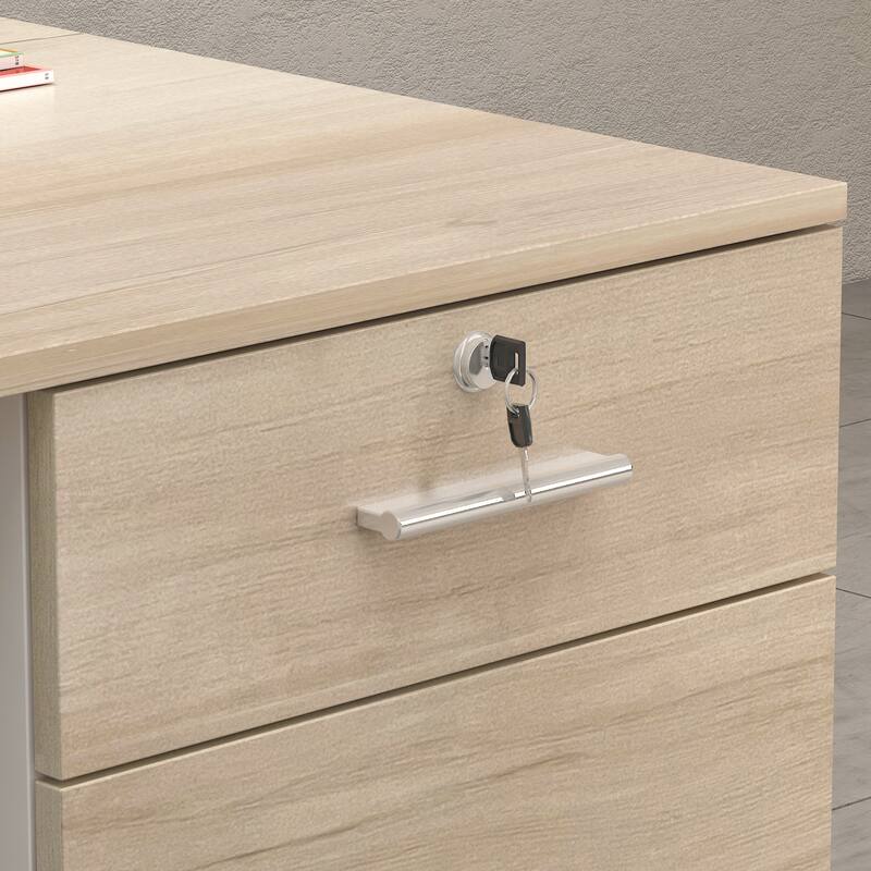 Kerrogee Rectangular Wood Reception Desk See Working Desk Oak