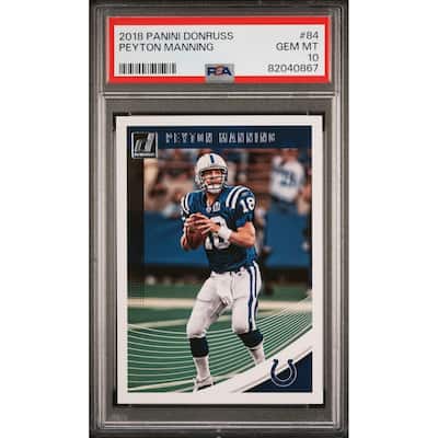 Peyton Manning 2018 Panini Donruss Football Card #84 Graded PSA 10 - 8'6" x 11'6"