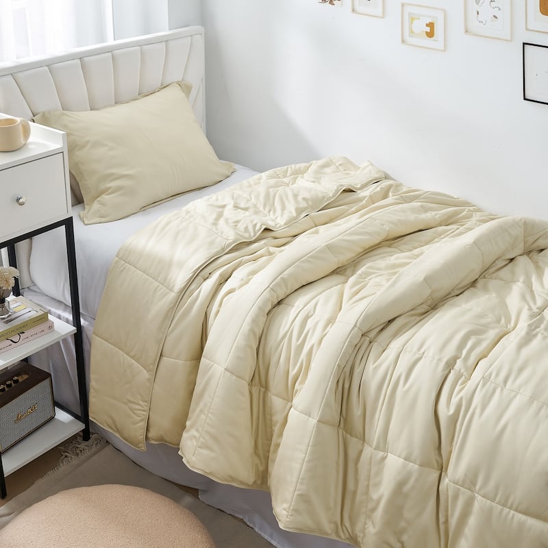 Menopleasing - Coma Inducer® Oversized Cooling Comforter Set. - Twin XL - Bleached Sand