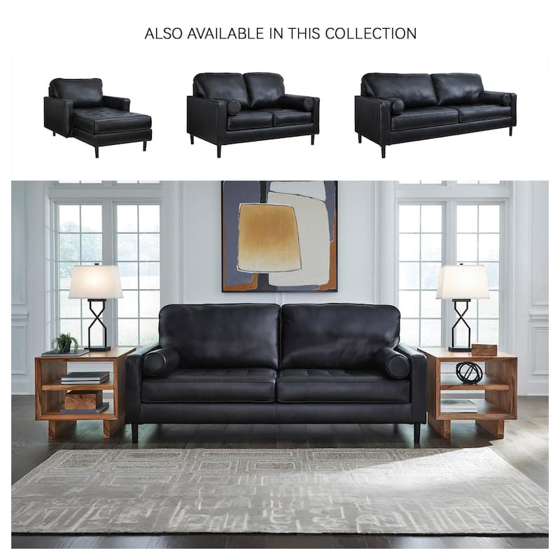 Signature Design by Ashley Bryceview Black Sofa - 87" W x 38" D x 39" H