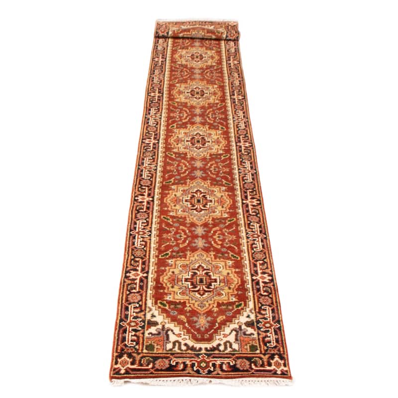 ECARPETGALLERY Hand-knotted Serapi Heritage Dark Copper Wool Rug - 2'5 x 19'10