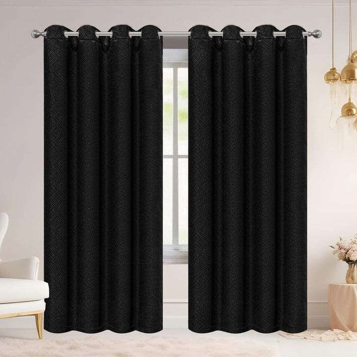 Porsha Woven Textured Room Darkening Grommet Window Curtain Panel, 54x84 Inches - 54x84 Inches