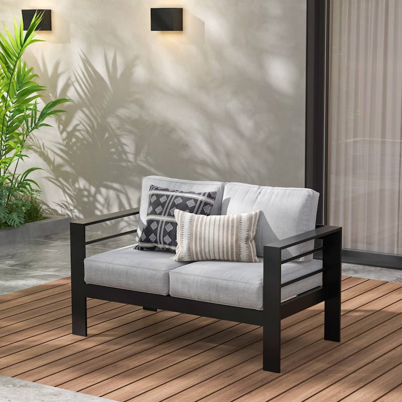 Royalcraft Aluminum Outdoor Loveseat - Light Grey