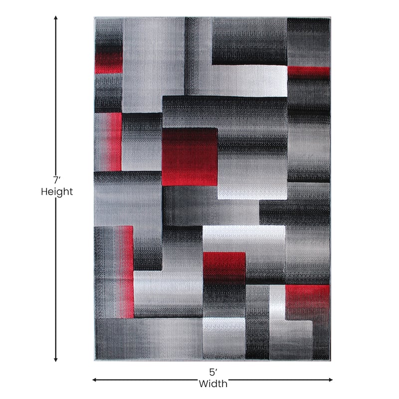 Modern Geometric Style Color Blocked Indoor Area Rug