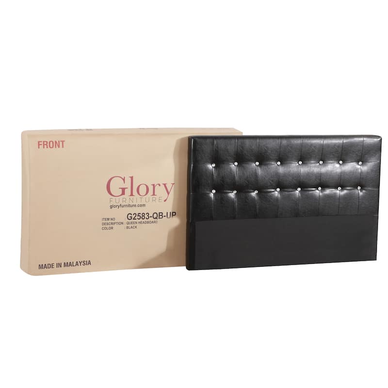 Diamond Jewel Tufted Faux Leather Bed