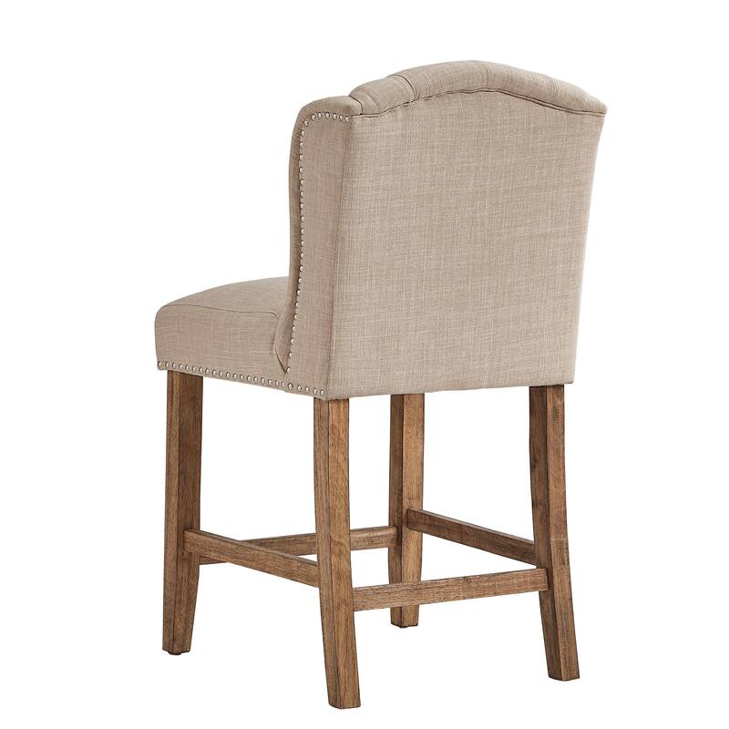 Lakin Tufted Linen Upholstered Stool (Set of 2) by iNSPIRE Q Artisan