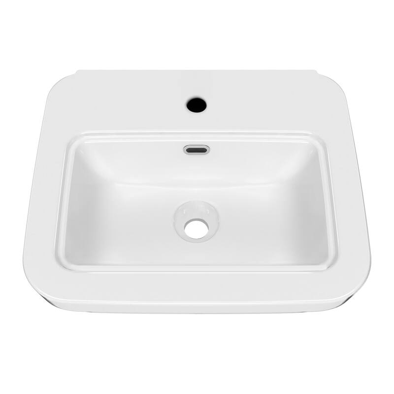 Whitehaus B-EVO15 20-7/8" Rectangular Vitreous China Wall Mounted
