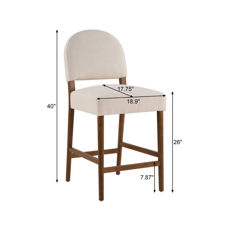 Christopher Knight Home - Upholstered Counter Height Bar Stool Set with Spacious Seat & Adjustable Floor Levelers, Set of 2