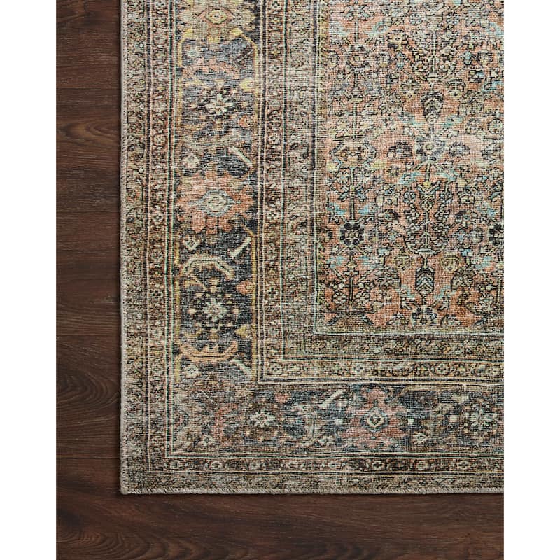 Alexander Home Bella Distressed Floral Area Rug