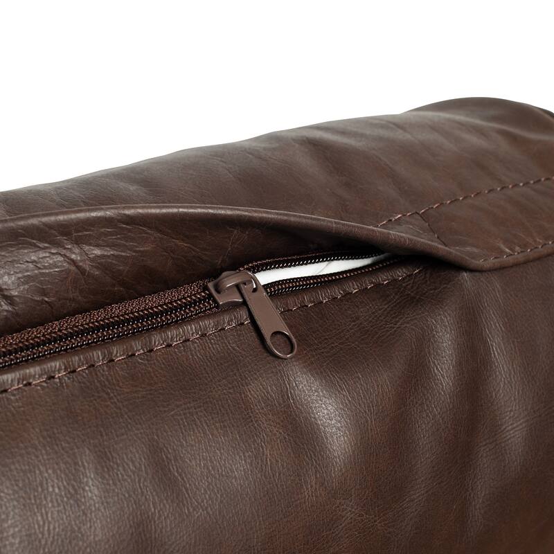 Poly and Bark Napa Leather Bolster Pillow (Set of 2)