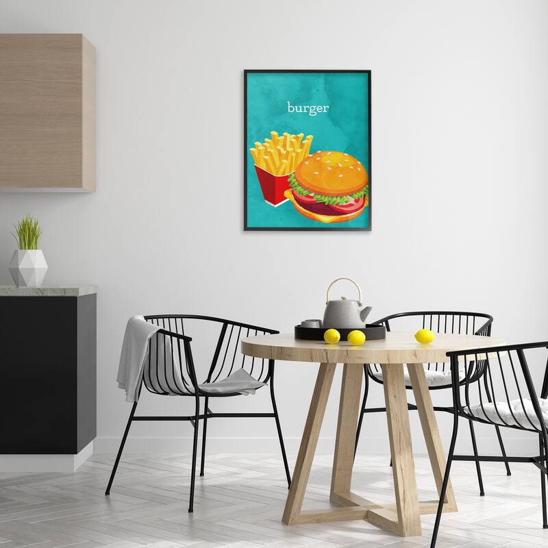 Stupell Satisfying Burger & Fries Framed Giclee Art Design By Kim Allen