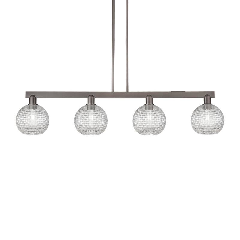 Innovations Lighting 716-4I-11-51 Athens Linear Athens 4 Light 51" - Oil Rubbed Bronze / Clear Basketweave