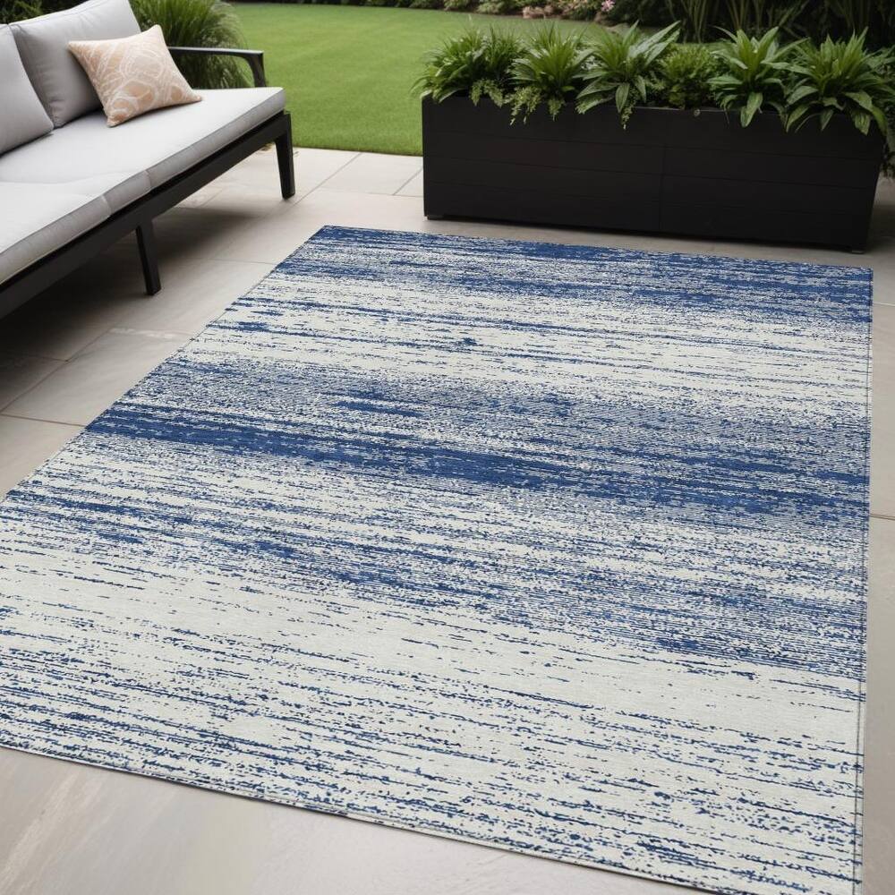 HomeRoots Striped Transitional Rectangle Outdoor Rug