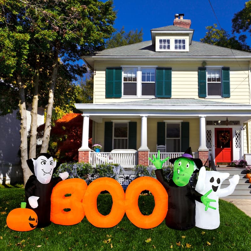 Haunted Hill Farm 10-Ft. Inflatable Boo Sign with Lights