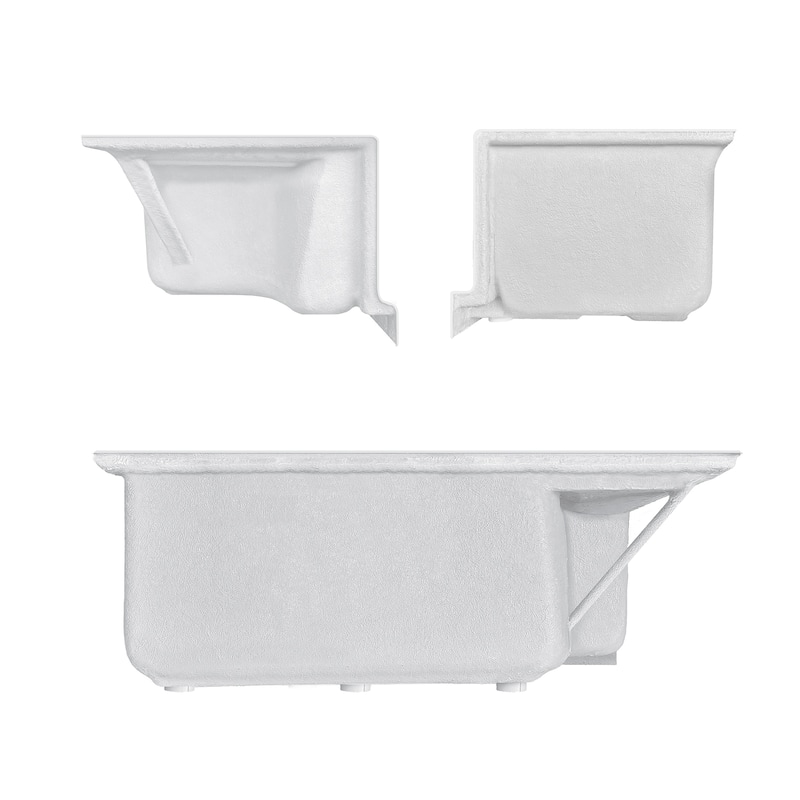 Fine Fixtures Single Threshold Acrylic Non-Slip Shower Base With Seat - 60 x 32