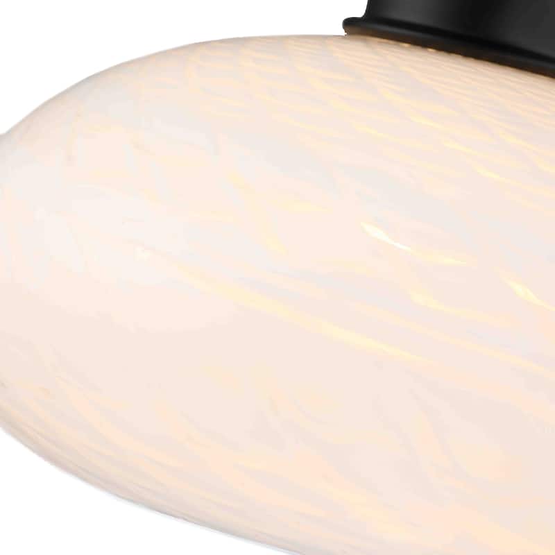 1-Light Metal Flush Mount Light Glass Ceiling Lights