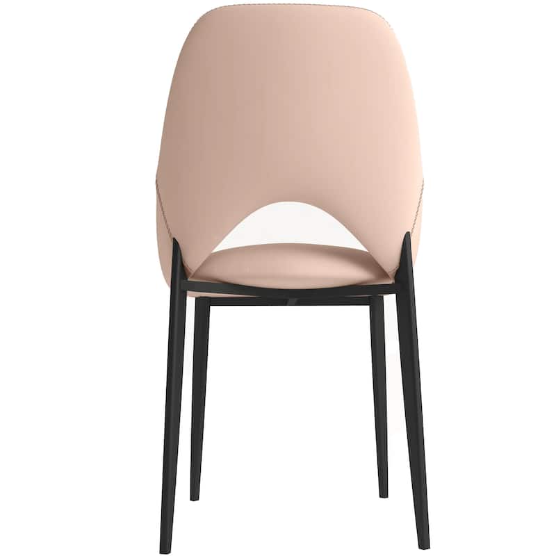 Amalfi Mid-Century Modern Upholstered Dining Chair - Open Back Side Chair with Metal Legs for Kitchen, Dining Room & Living Room
