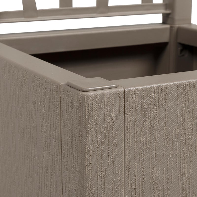 vidaXL Garden Planter with Trellis Trough Plant Pot Flower Box Outdoor PP - 14.2 x 14.2 x 55.1 in