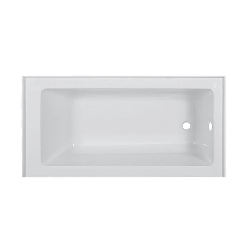 Fine Fixtures Acrylic-Fiberglass Soaking Bathtub, White. Alcove/Apron Front