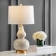 preview thumbnail 2 of 16, SAFAVIEH Lighting Karlen Gourd Table Lamp (Set of 2) - 15x15x28.5 Cream/Gold Leaf