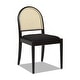 preview thumbnail 13 of 15, Panama 18" Curved Cane Rattan Boucle Upholstered Dining Chair (Set of 2)