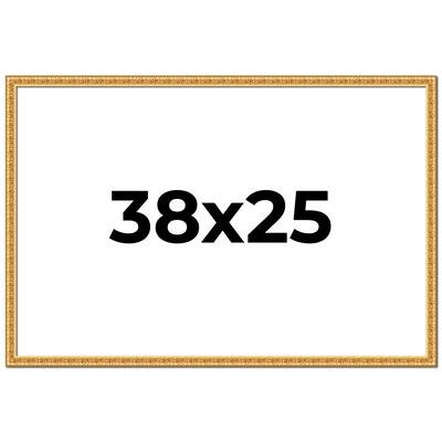 38x25 Frame Gold Real Wood Picture Frame Width 1 inches | Interior