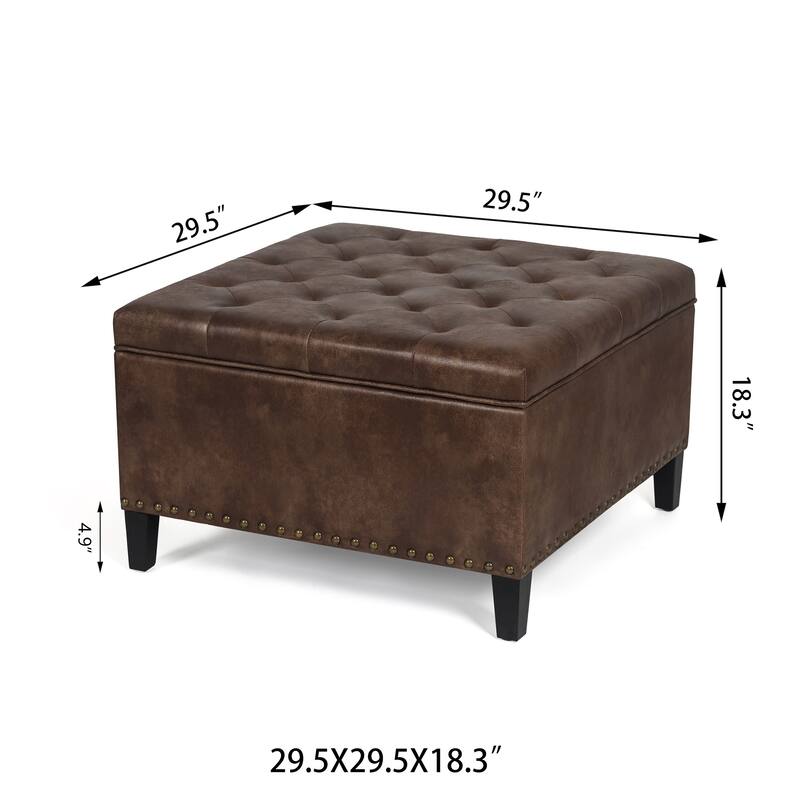 Adeco Square Footstool Storage Ottomans, Milk White
