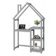 preview thumbnail 17 of 16, House-shaped Wooden Kids writing Desk with Bookshelf