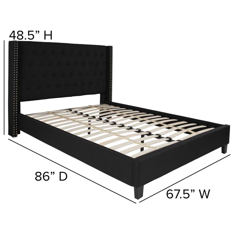 Tufted Platform Bed with 10 Inch Pocket Spring Mattress