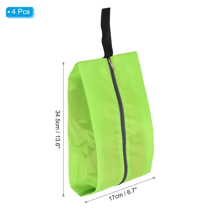 4pcs Waterproof Shoes Bags, Travel Portable Shoe Storage Organizer Bag - Green - 34.5 x 17cm