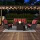 Option Grey Wicker / Red Cusion