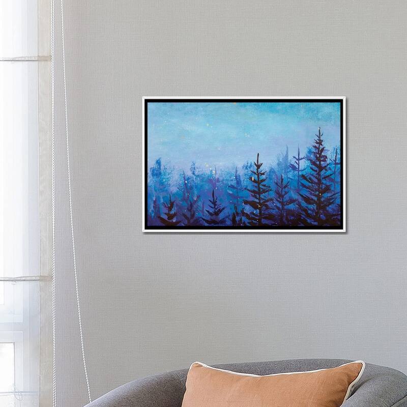 iCanvas "Dark Fir Trees In A Foggy Magical Forest" by Valery Rybakow Framed Canvas Print