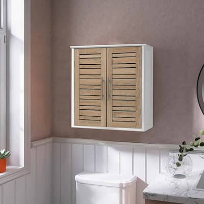 Stockholm Wall-Mounted Bathroom Cabinet Double Vented Doors - 20.50"L x 8.70"W x 21.70"H