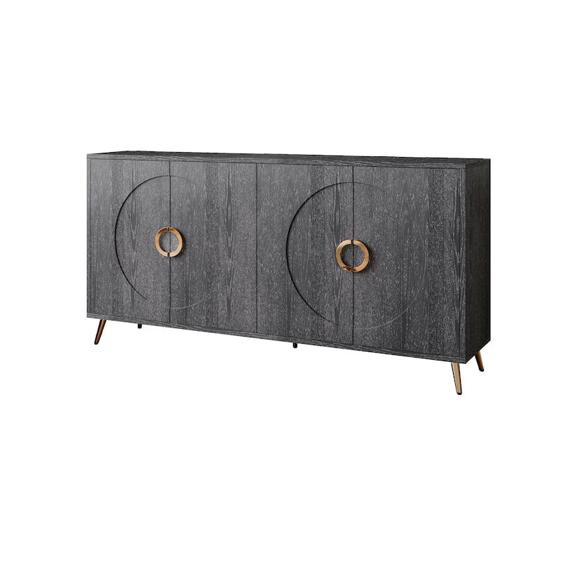 Distressed Black Sideboard Buffet Storage Cabinet Cupboard Console Table