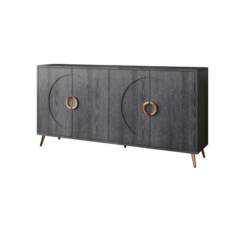 Wooden Accent Storage Cabinet Sideboard/Buffet Coffee Bar Cabinet with Adjustable Shelves for Dining Living Room Entry Hallway