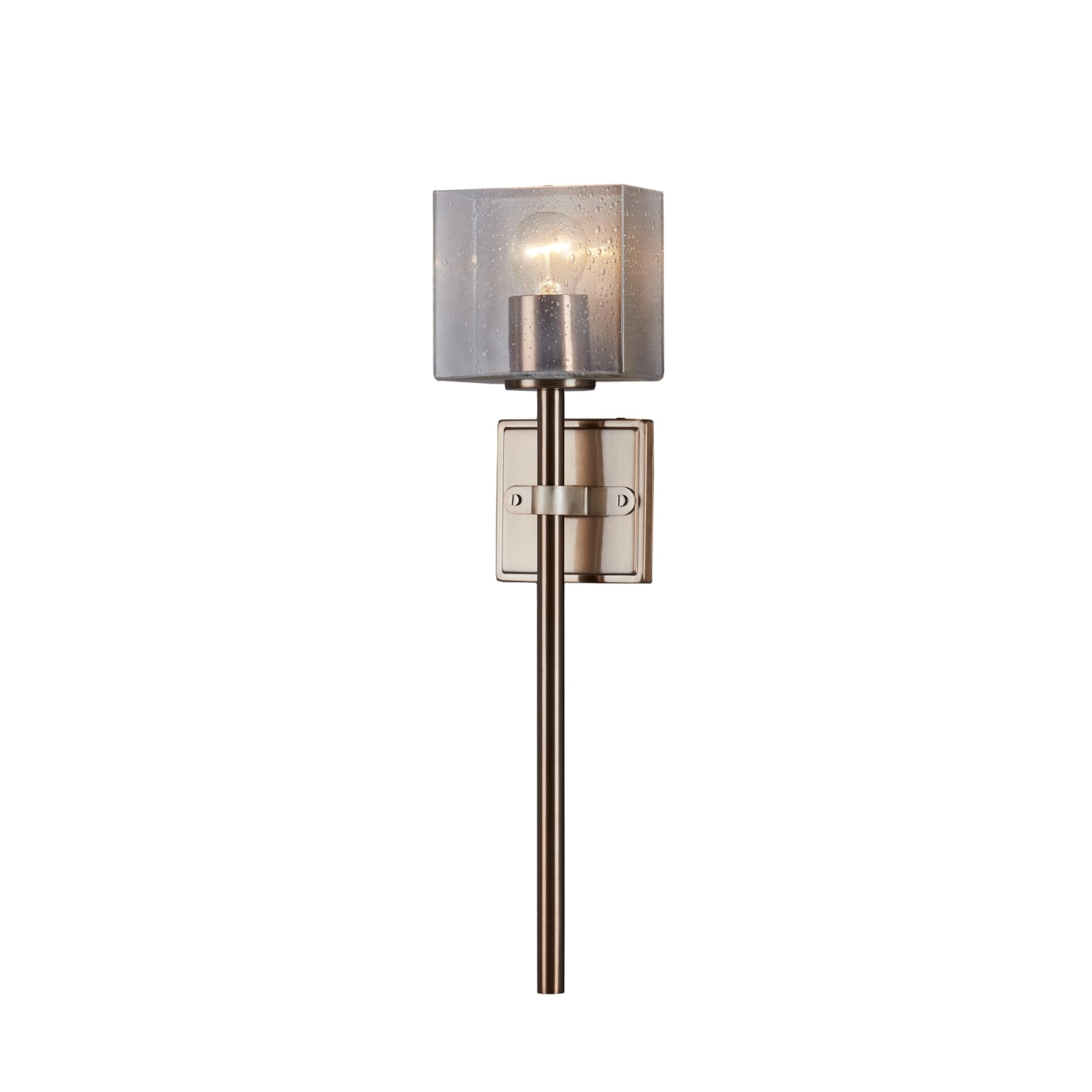 Justice Design Group Spruce ADA 1-Light Wall Sconce with Seeded Glass Shade