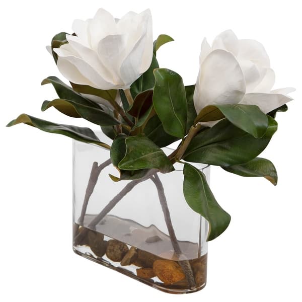 slide 2 of 6, Uttermost Middleton Magnolia Flower Centerpiece - 15.75" H
