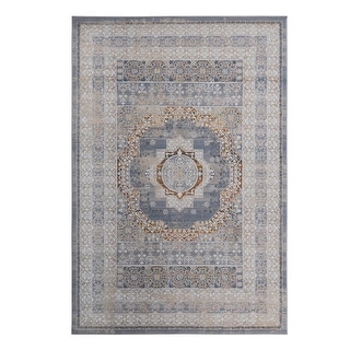 LOOM & LUXE Collection 2X8 Brown/Ivory/Bordered Non-Shedding Area Rug - 36" D x 24" W x 0.28" H