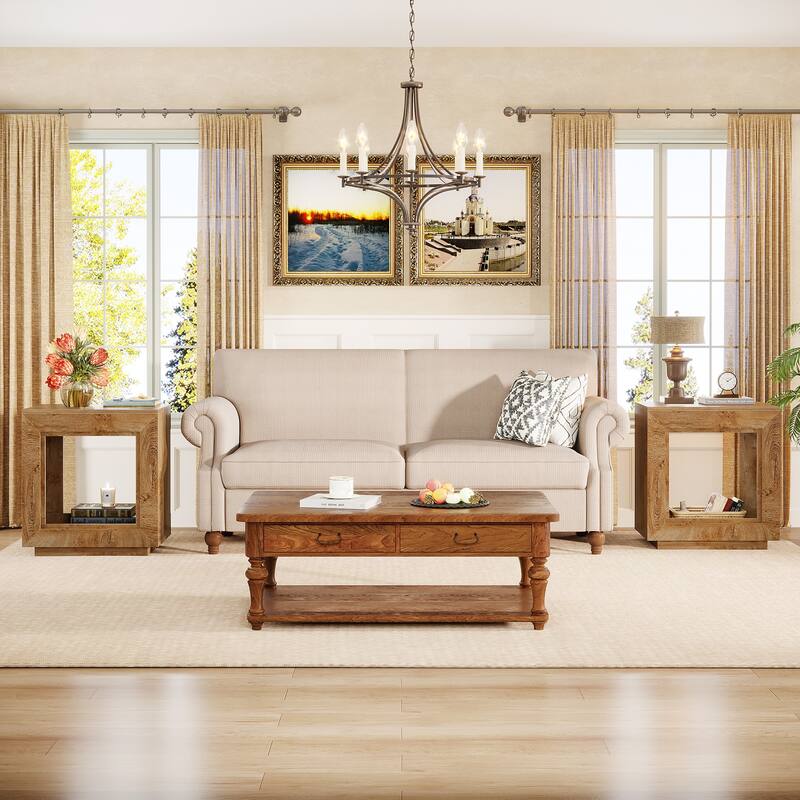 End Table, Side Table with Storage Shelf, Nightstand Bedside Table for Bedroom, Living Room, Entryway