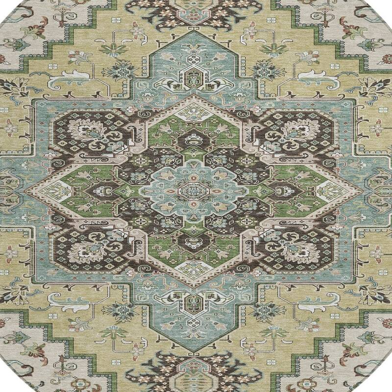 HomeRoots Oriental Traditional Rectangle Outdoor Rug
