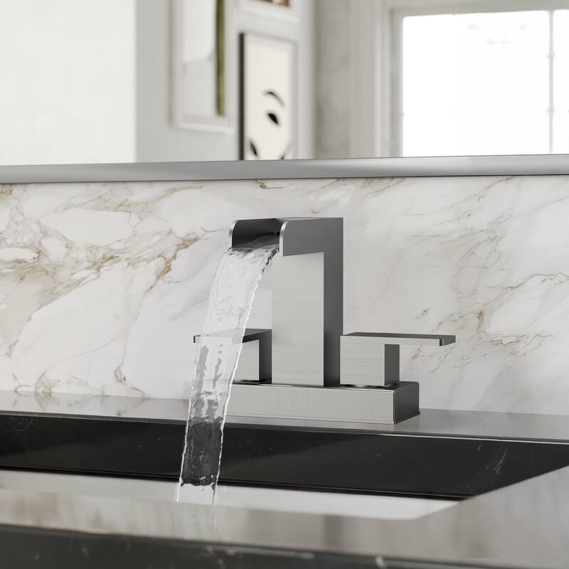 Centerset Bathroom Faucet 2-Handle, 4 Inch Bathroom Sink Faucet with Drain Assembly