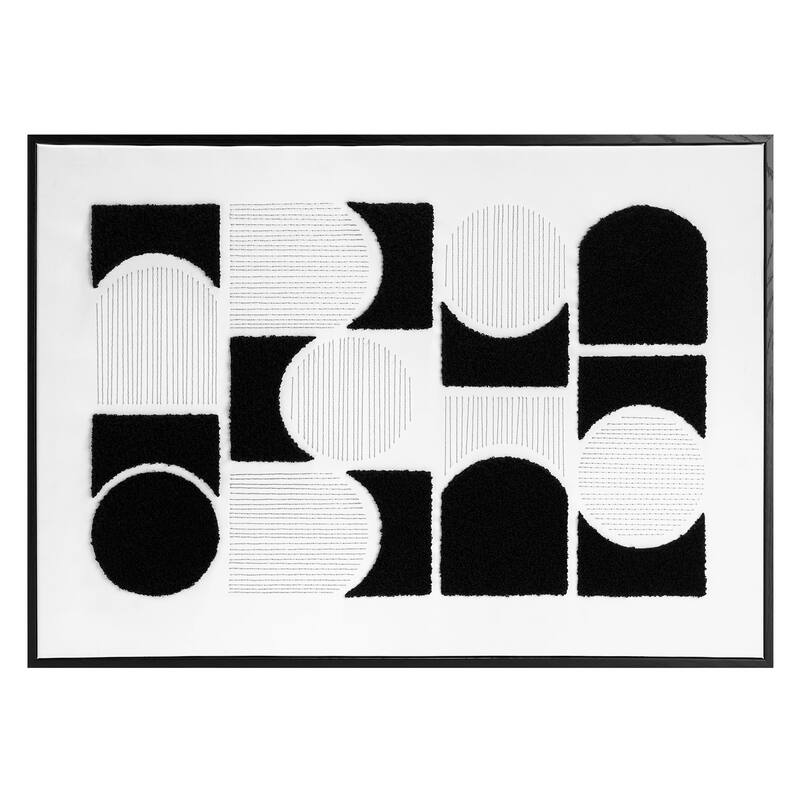 American Art Decor Memories in Shapes Framed Printed, Embroidered & Tufted Canvas Wall Art - 20.75" x 28.75"