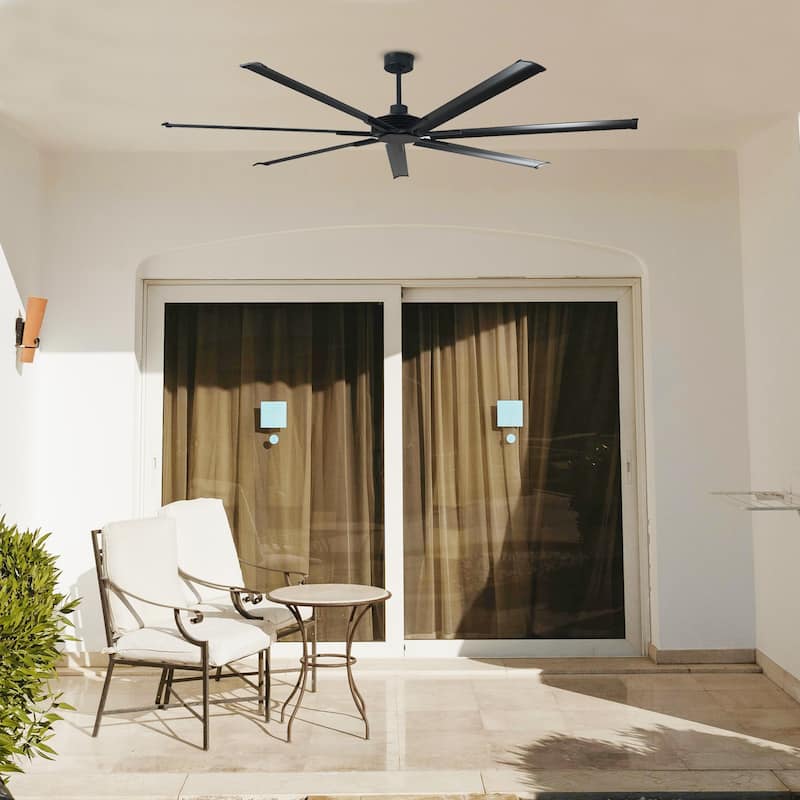 100" Indsutrial Black/ Silver Extra Larger Commercial Ceiling Fan with Remote - 100" Huge Fan