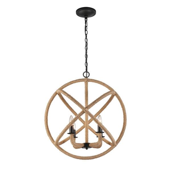 slide 2 of 9, Marina 4-Light Chandelier in Natural Black - 4 Light Chandelier