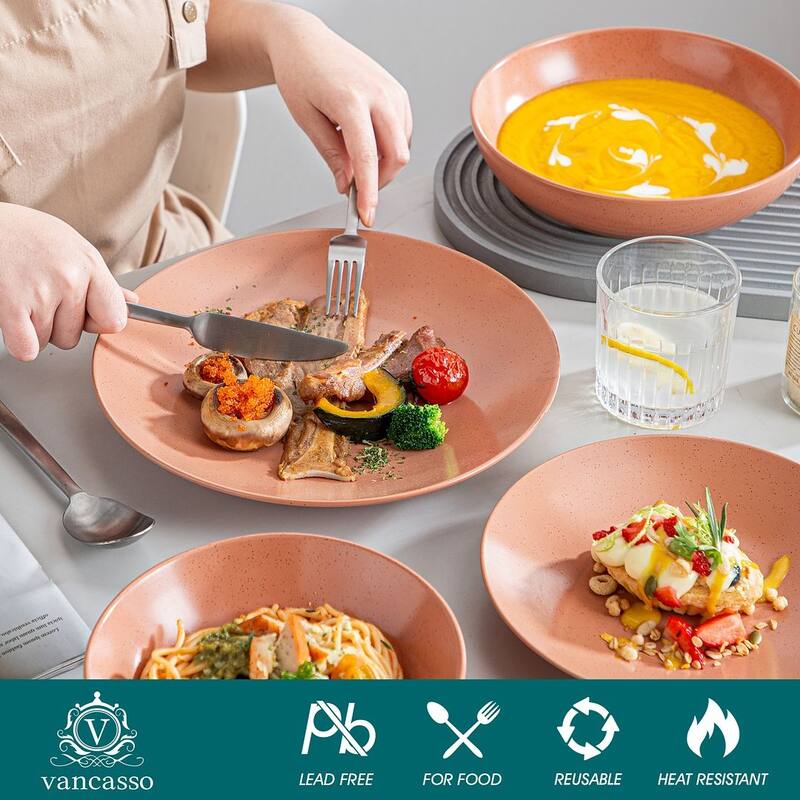 vancasso SABINE Stoneware Speckled Glaze Dinnerware Set