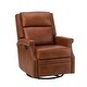 preview thumbnail 68 of 100, Echidna Transitional Genuine Leather Swivel Rocker Nursery Chair with Nailhead Trim by HULALA HOME