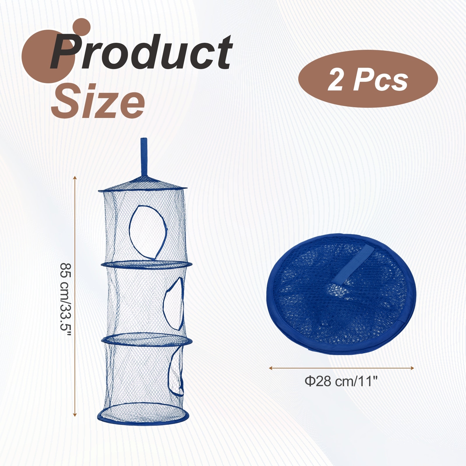 Mesh Hanging Storage Basket, Foldable Storage Organizer with Compartments Space Saver Bags