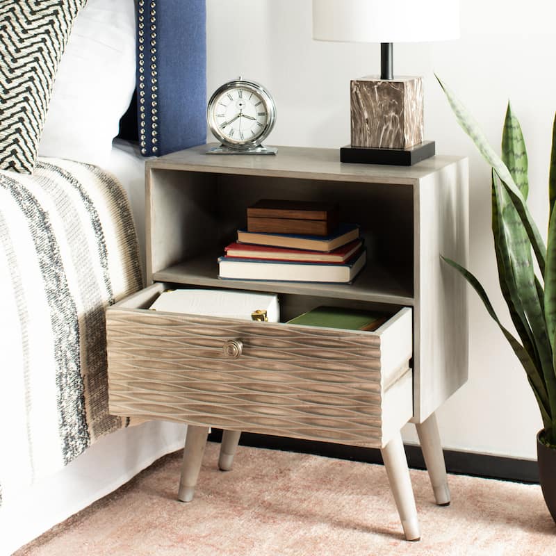 SAFAVIEH Zarifa Single Drawer Textured Nightstand