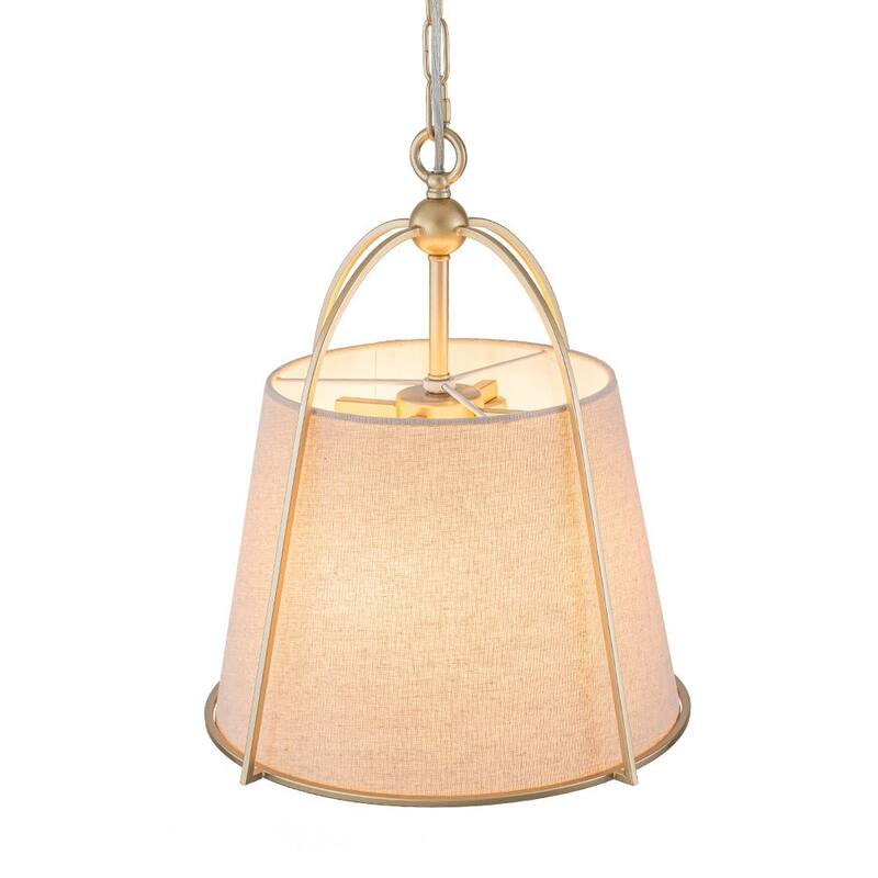 Mid Century Conical Linen Shade Lantern Pendant Ambient Light