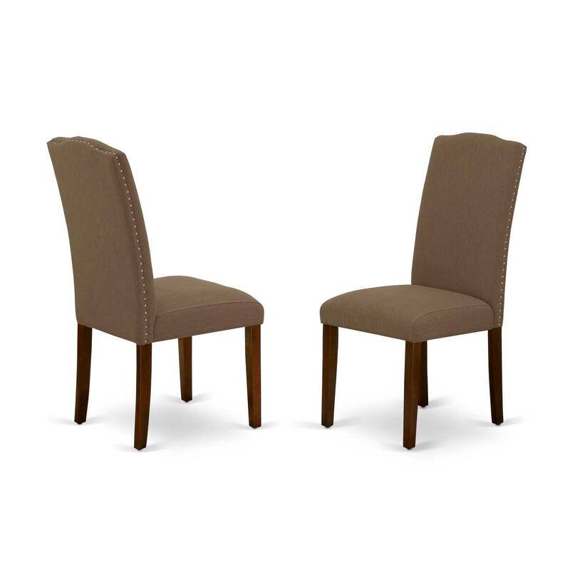 5-Piece Mahogany Finish Solid Wood Top Dining Table with 4 Upholstered Chairs with Drop Leaf